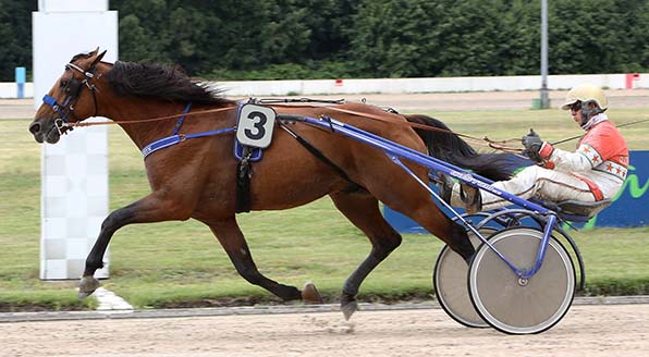 Nach passendem Verlauf hat Laurel Park (Michael Nimczyk) auf den letzten Metern keine Gegner - © traberfoto-sx