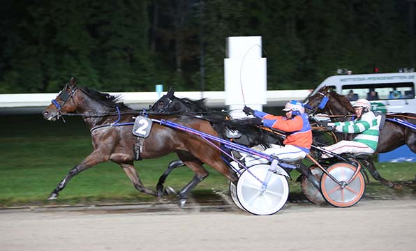 Mit starkem Schlusseinsatz fängt Fuggedaboutit (2/Tom Kooyman) Everest Vedaquais (Henk Grift) und Fast and Furious (Hennie Grift) rechtzeitig ab - © traberfoto-sx